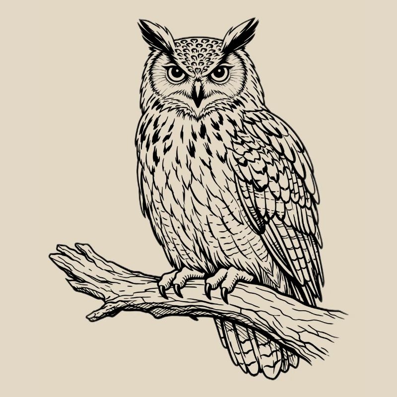 Eule auf Ast