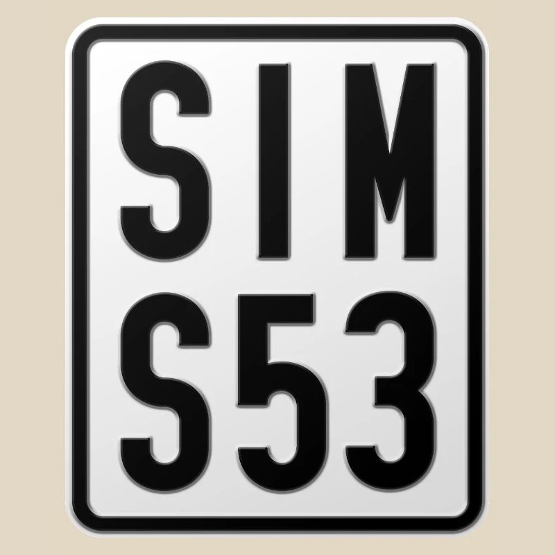 Plaque d’immatriculation du cyclomoteur Simson S53