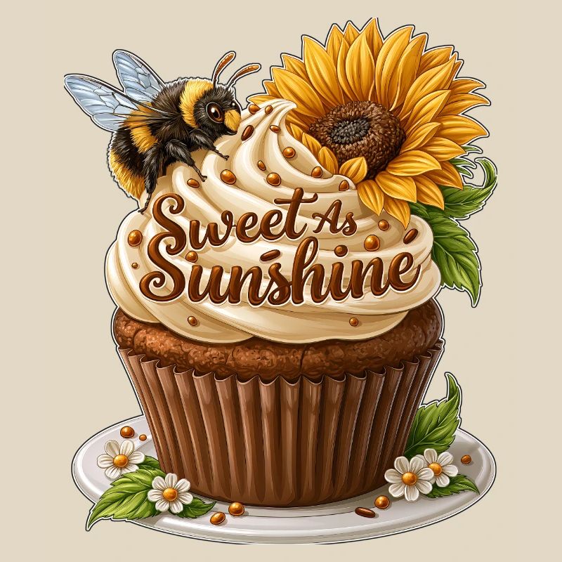 Art de cupcakes doux comme le soleil