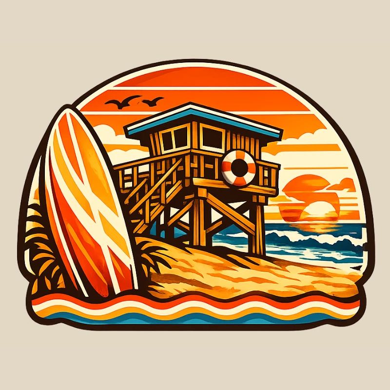 Planche de surf de sauveteur de plage Sunset
