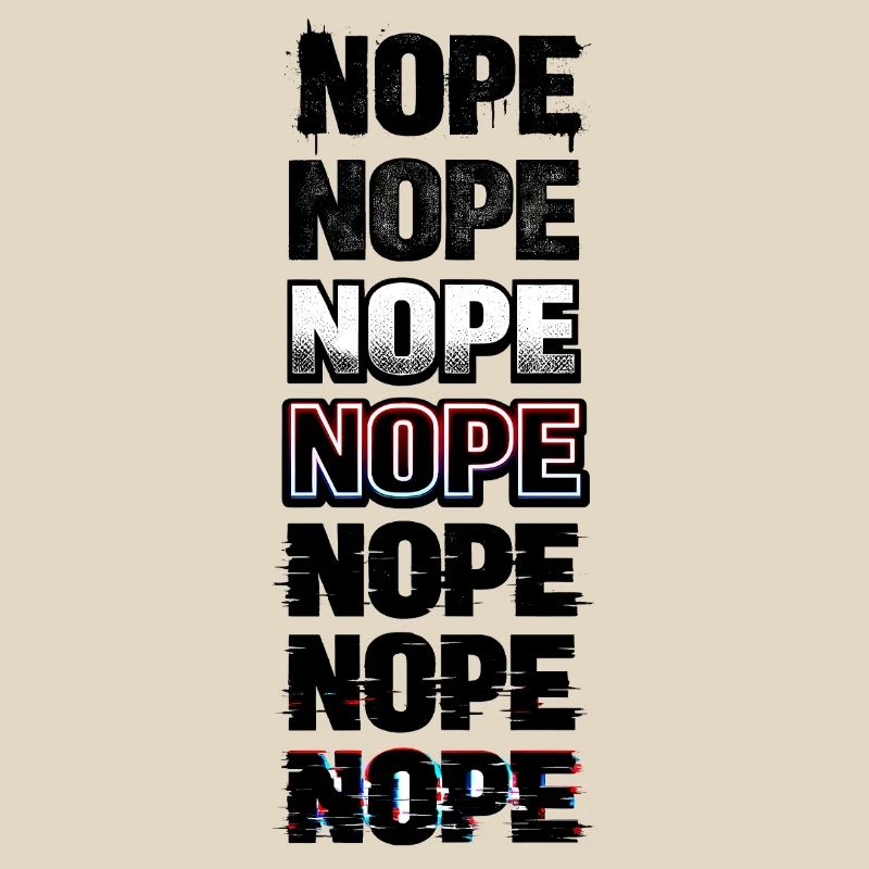 Nein, Neon-Glitch-Textstack