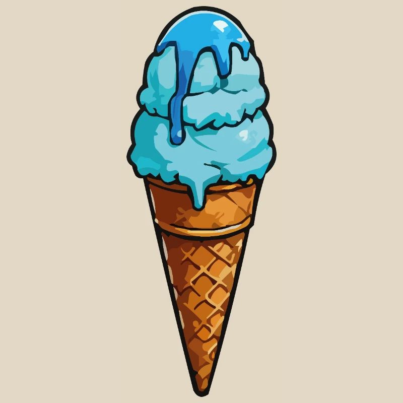 Blaues Eiscreme Cartoon Eiswaffel