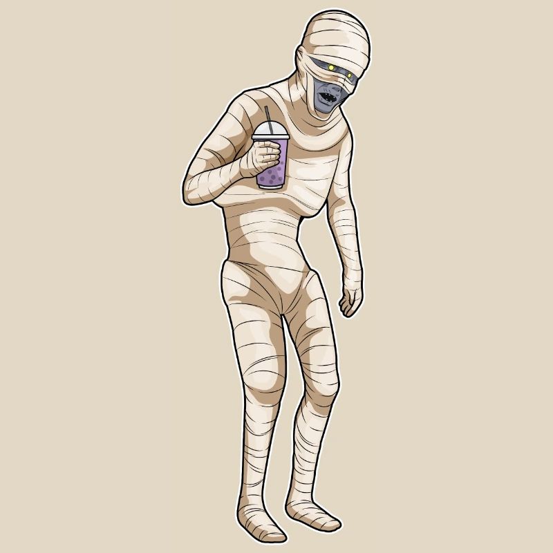 Mummy Halloween Bubble Tea