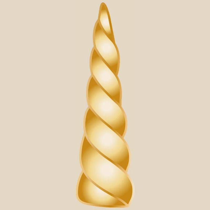 Corne spirale dorée – Objet de design magique