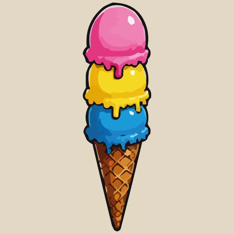 Pyramide de glace à trois couleurs