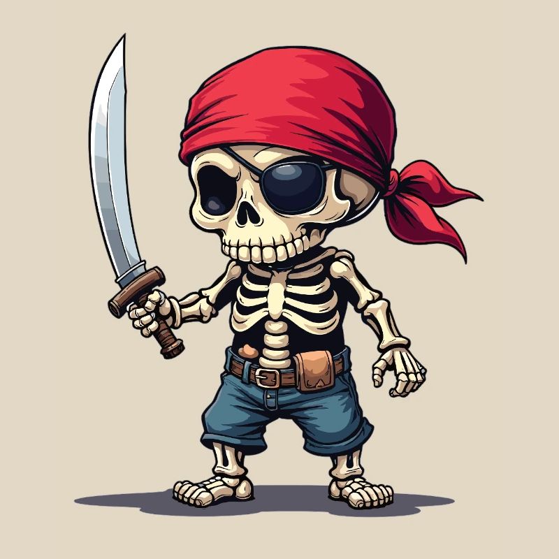 Squelette de pirate avec épée