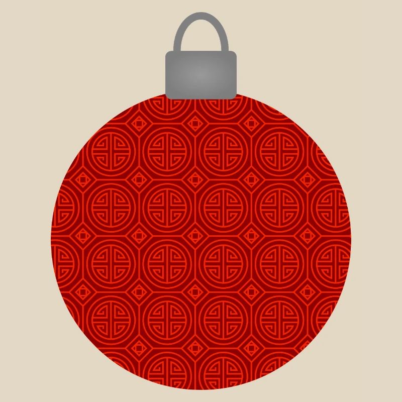 Rotes Rundmuster Weihnachtskugel