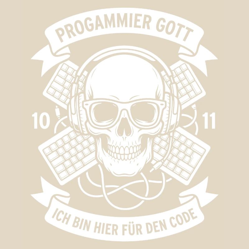 Code Schädel mit Kopfhörern