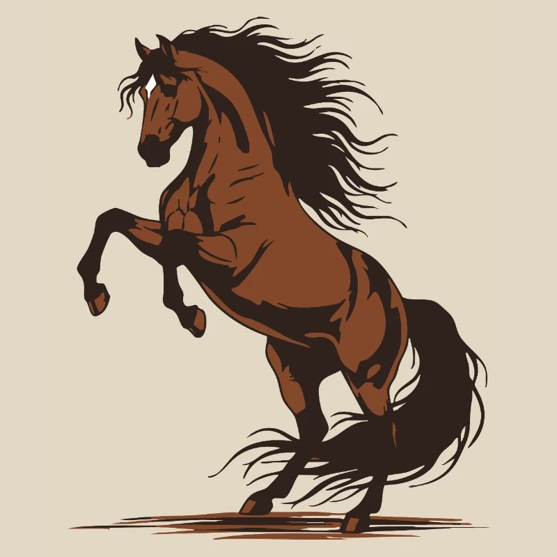 Demonstration eines wilden Reithengstes mit springendem Pferd