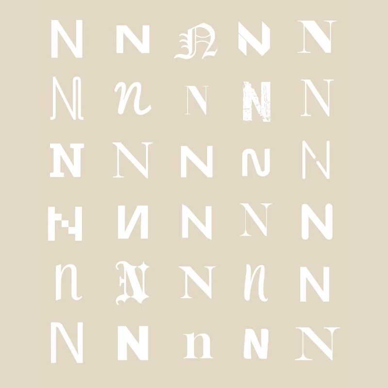 N Glyph Mosaic: Varied Typefaces