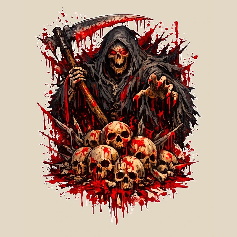 Grim Reaper with Skull Mountain