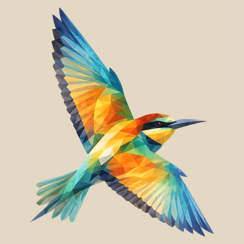 Art polygonal low polygon de Bee-Eater Bird