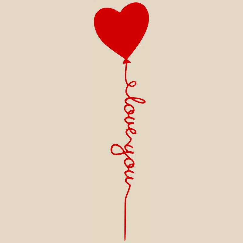 Heart Balloon with Love Script