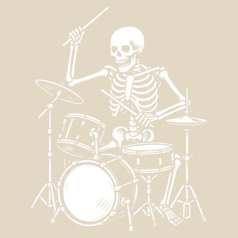 Skeleton Playing the Drums Artwork