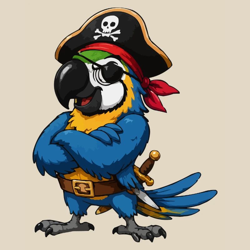 Oiseau pirate avec cache-œil