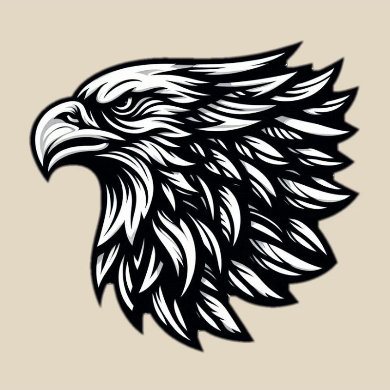 Eagle Head Black White