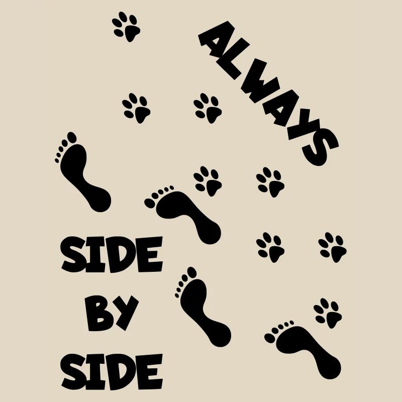 Side by side with dog *