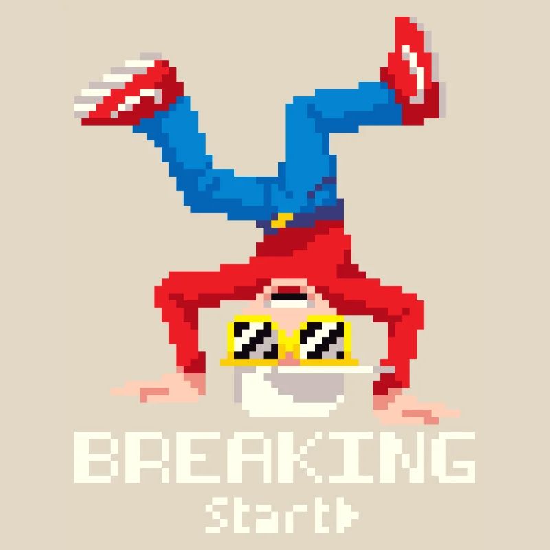 Pixel Breakdance B-Boy | Retro 8-Bit Hip Hop