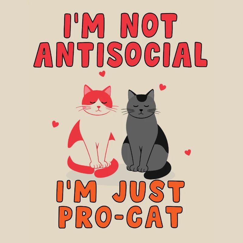 Maglietta umoristica Pro-Cat Opposite Social