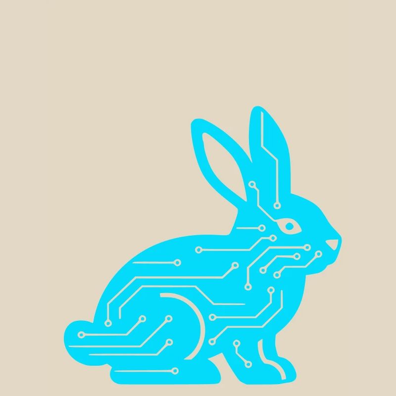 Cyber Rabbit Circuit Board Tech Vector