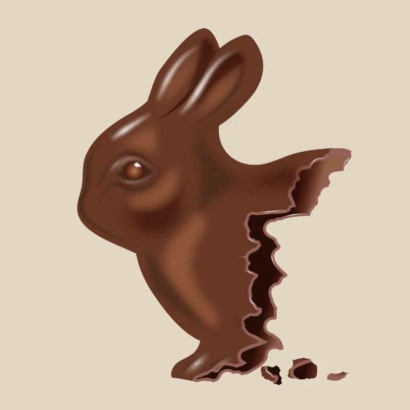 Bitten chocolate Easter bunny