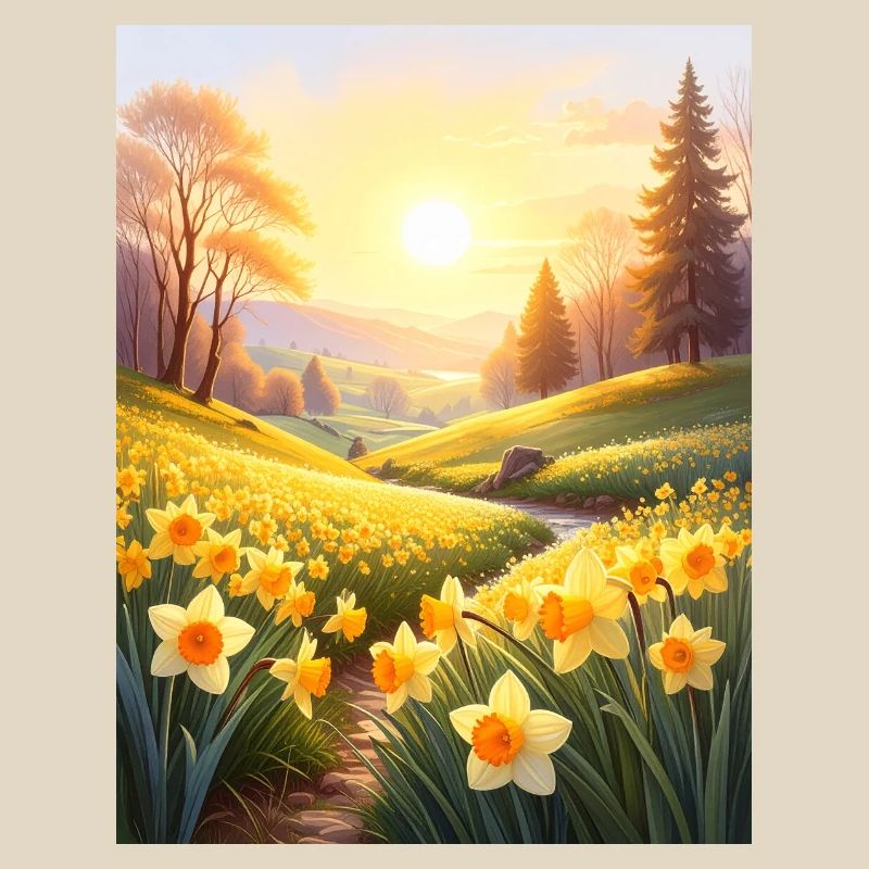 Daffodils on a spring meadow