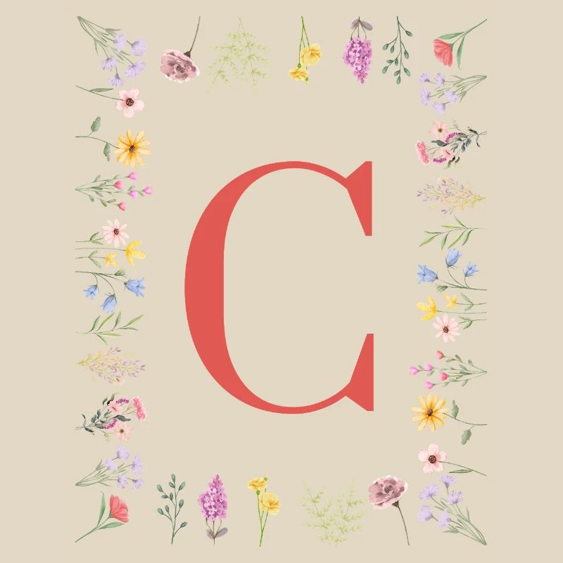 Floral initials "C", letters monogram