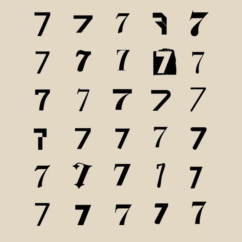 Number 7 Numerology Typographic design