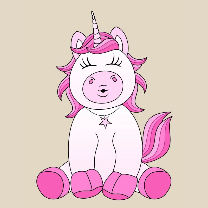 Douce Licorne avec un baiser rose