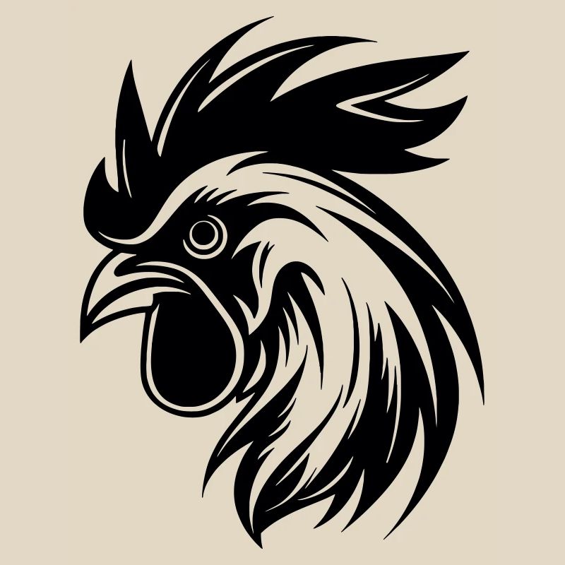Rooster Head Vector Art