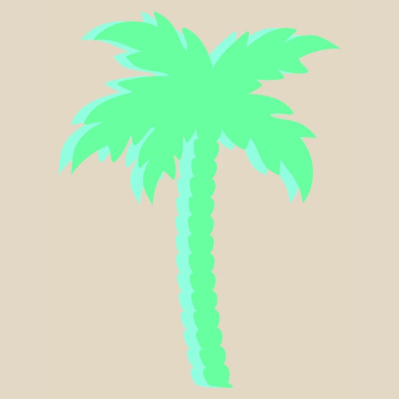 Mint palm tree in neon look