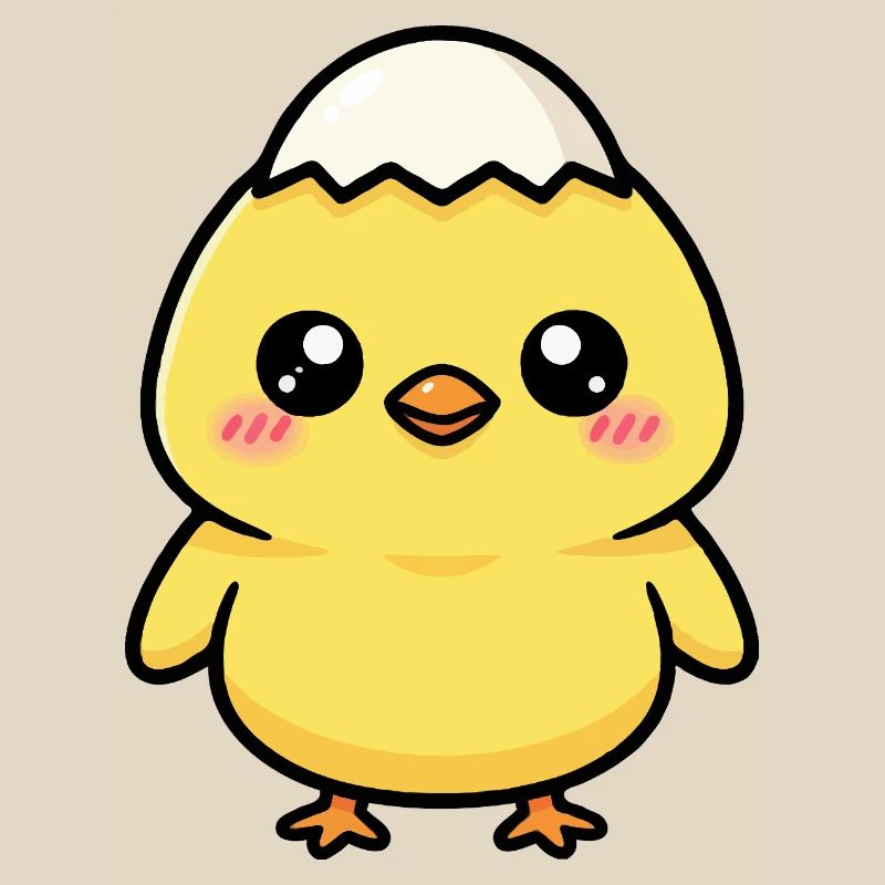 Chick with Kawaii cap