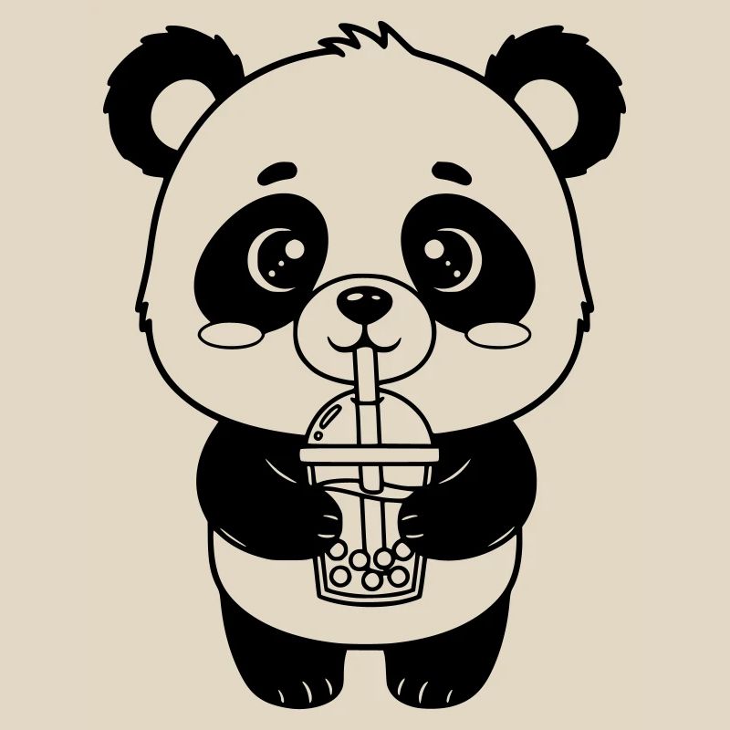 Panda mit Trinkbecher
