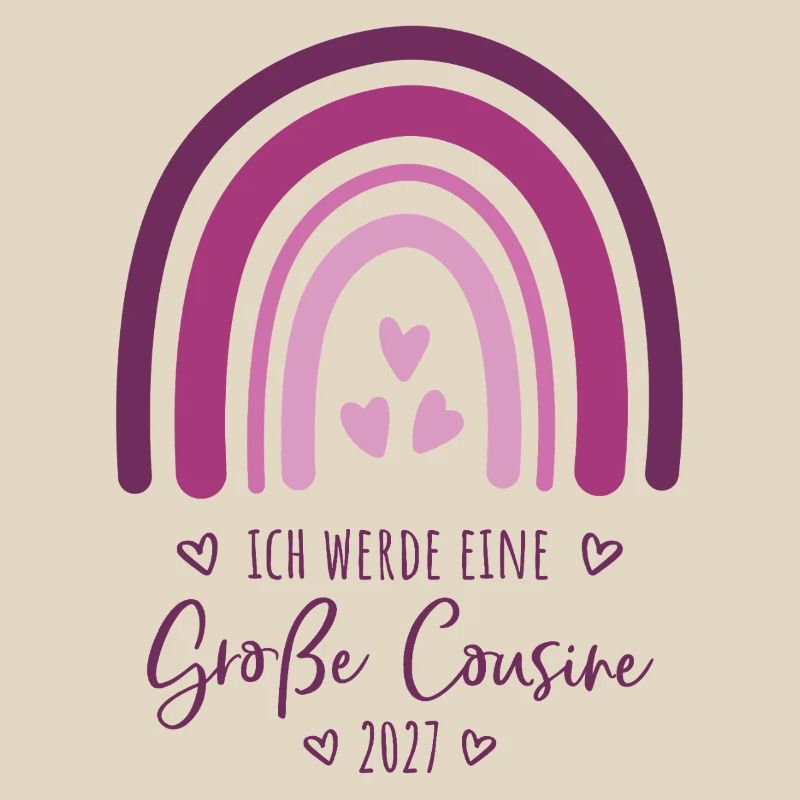 Ich werde eine Große Cousine 2027 Boho Regenbogen