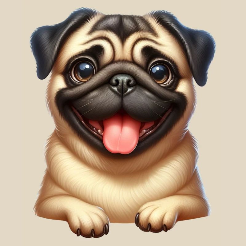 Ein glücklicher Mops