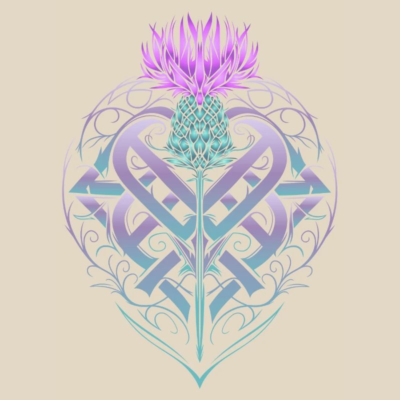 Distel Schild Celtic Knots Thistle Lover