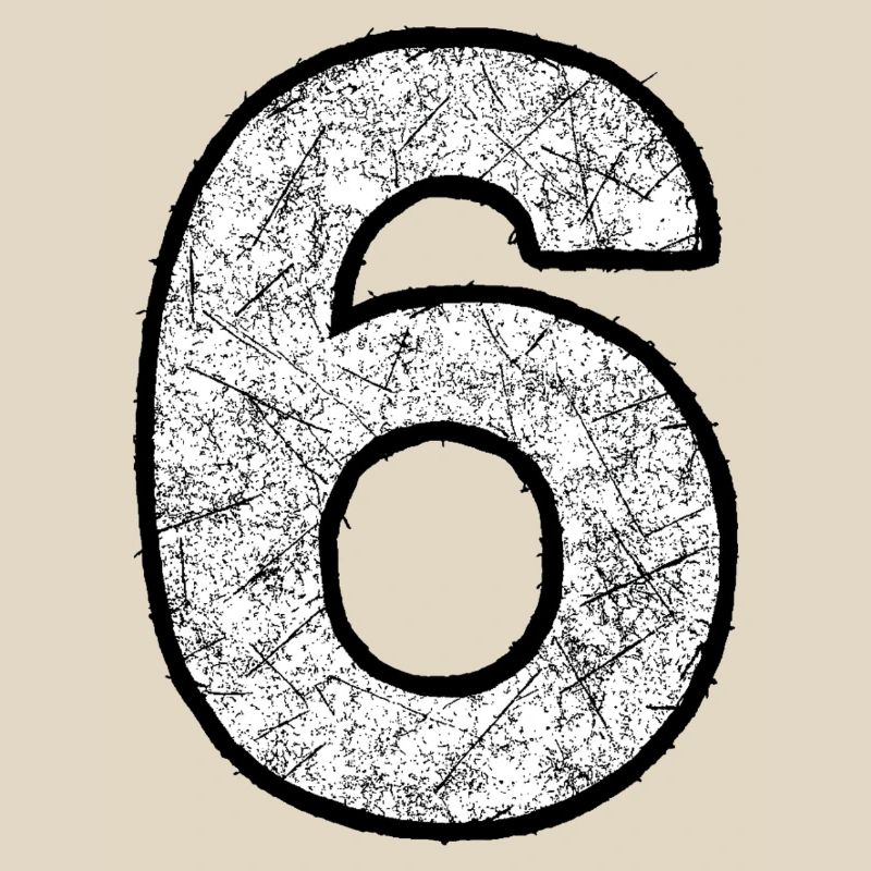 Six digits with scratch texture