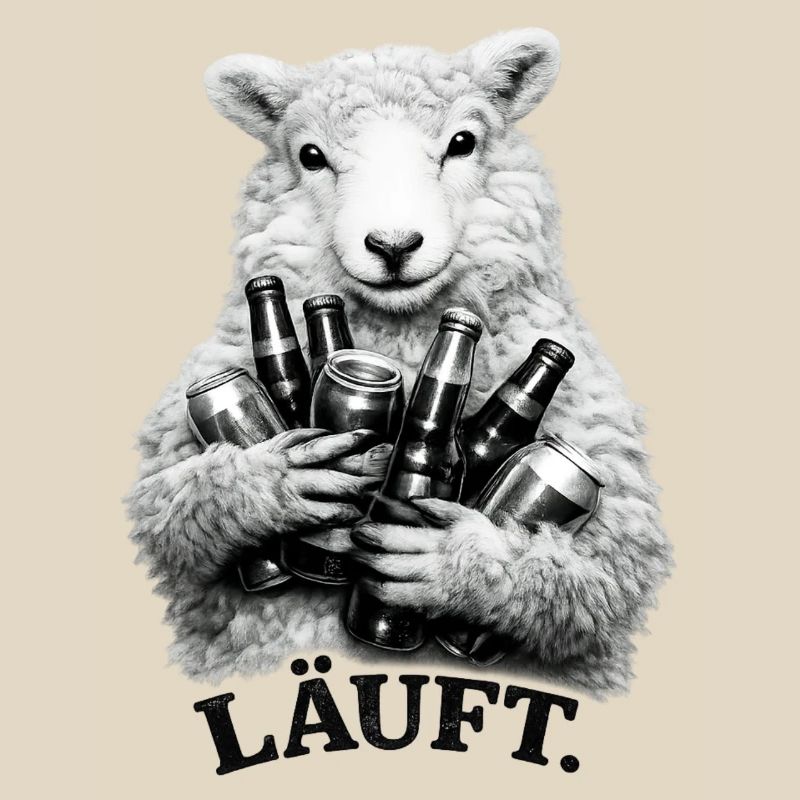 Schaf mit Bierflaschen – Läuft.