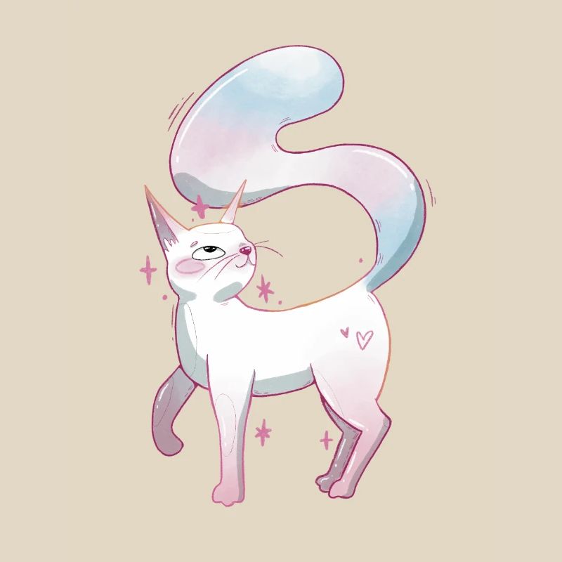 Cute cat trans pride