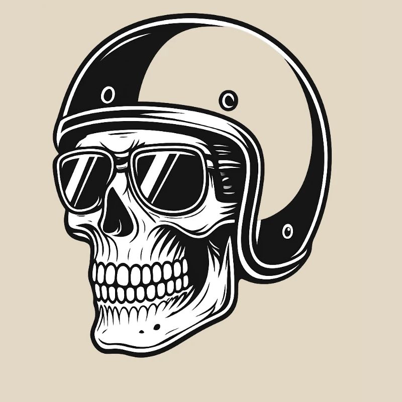 Skelettbiker mit Helmbild