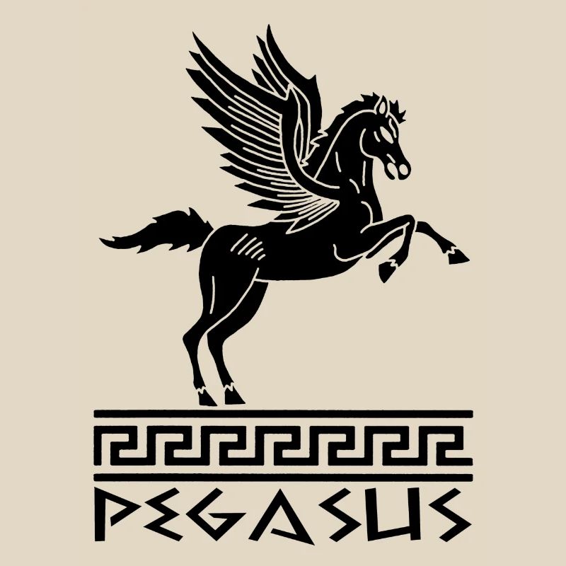 Cheval Pégase noir