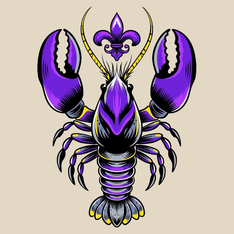 Mardi Gras Languste mit Fleur-de-Lis Design