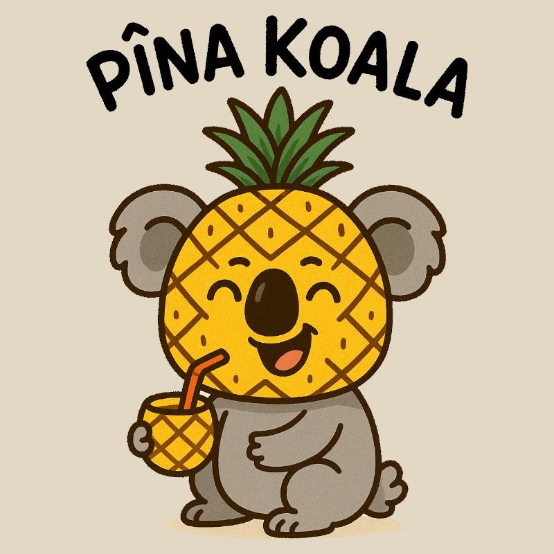 Koala with Pineapple and Fruit Drink
