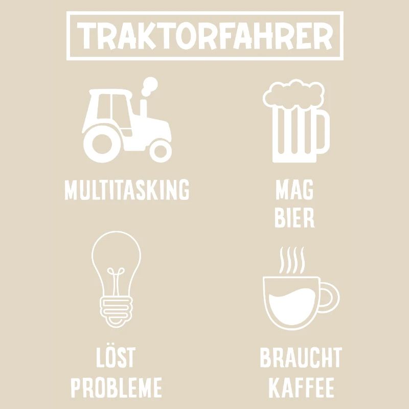 Traktorfahrer Kaffee Bier Multitasking