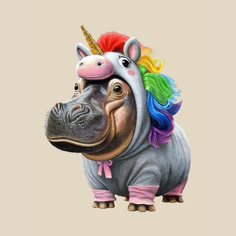 Nilpferd Einhorn