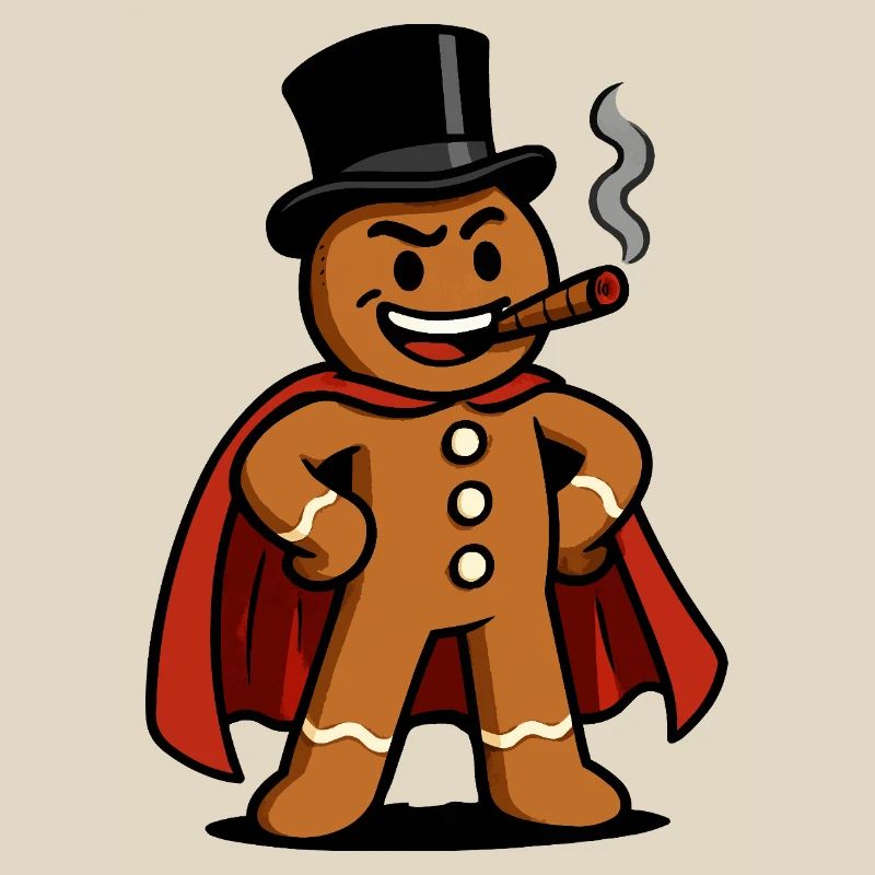 Gingerbread hero with cigar