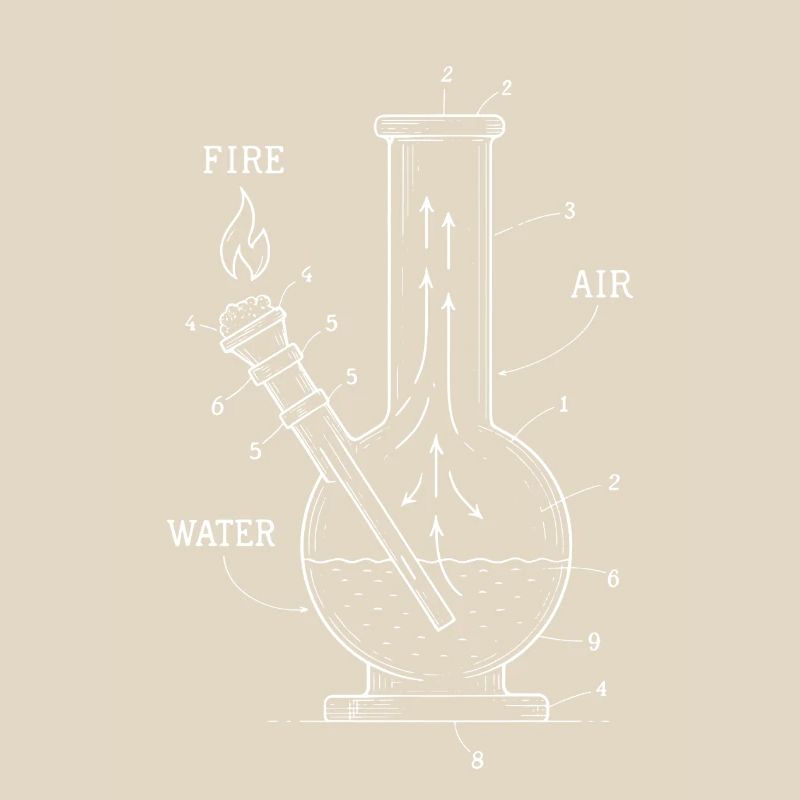 Blueprint-Technik Bong – Kunst-Cannabis