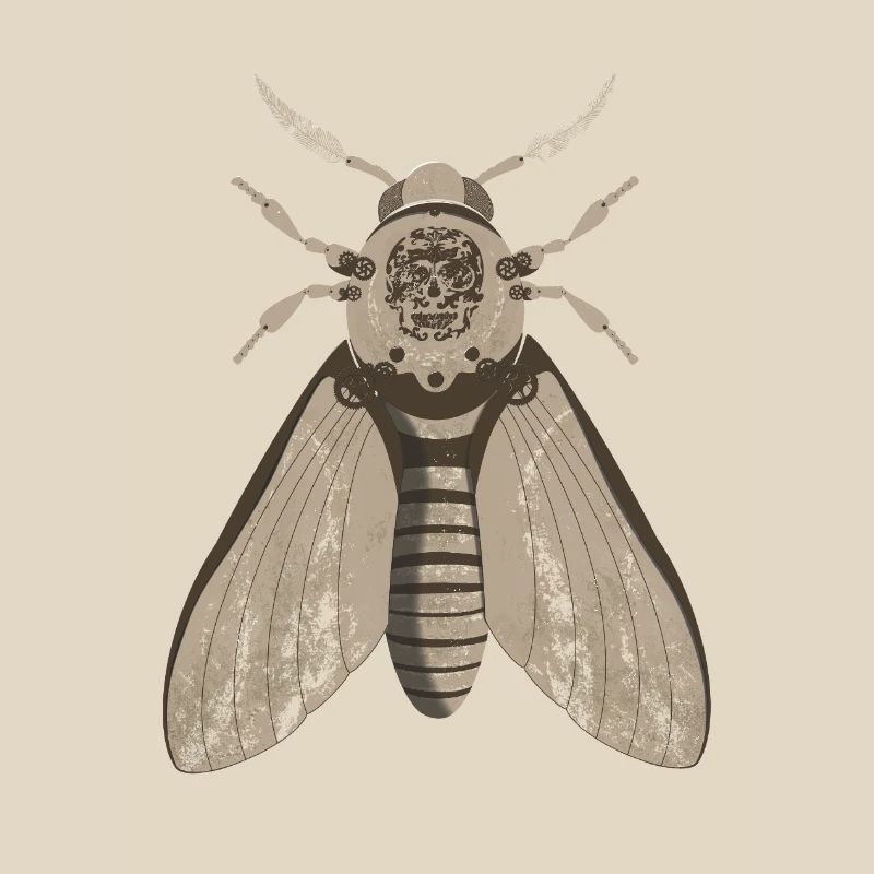 Papillon de nuit crâne dans le style steampunk