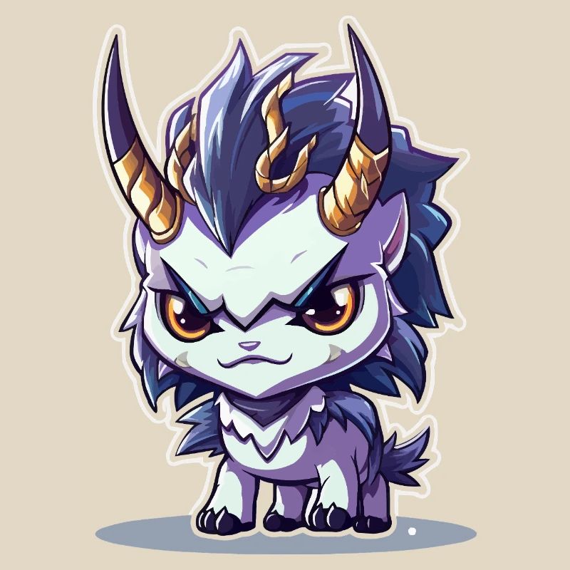 Petit Dragon Cornu de style Chibi
