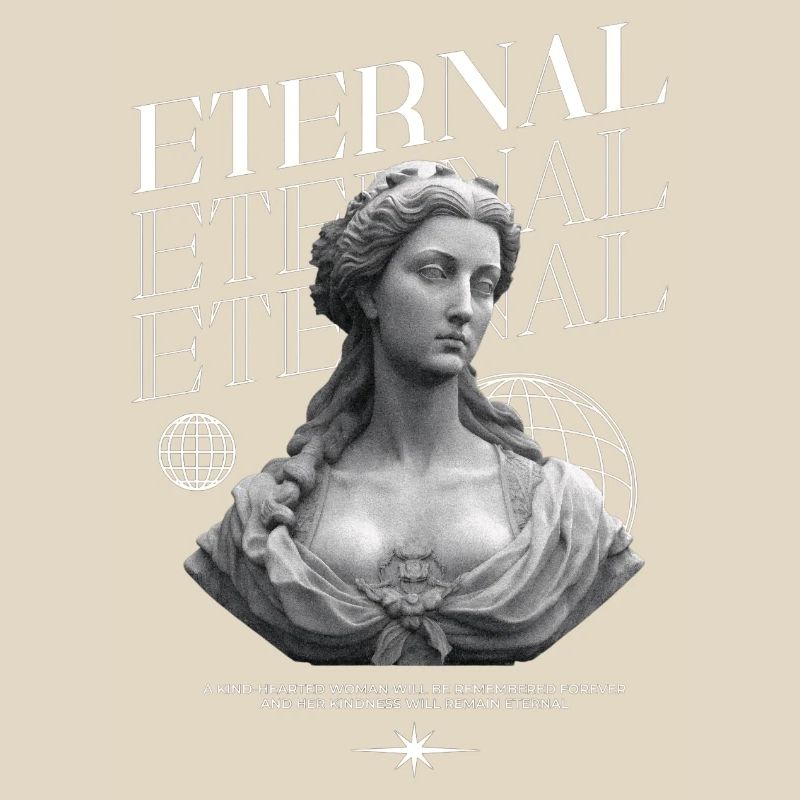 Bonté éternelle : Statue, collage globe